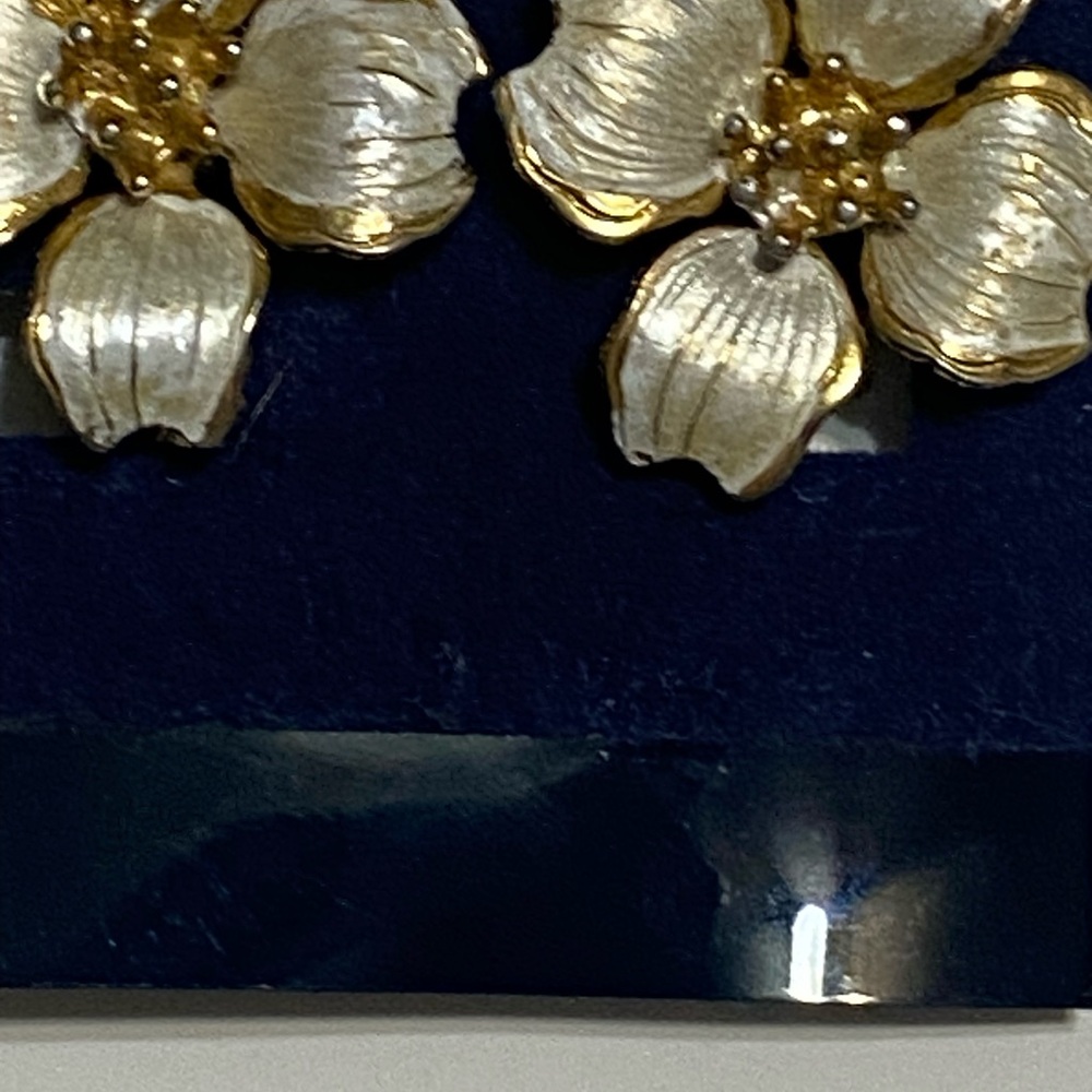 Gold and Silver Floral Clip-on Earrings